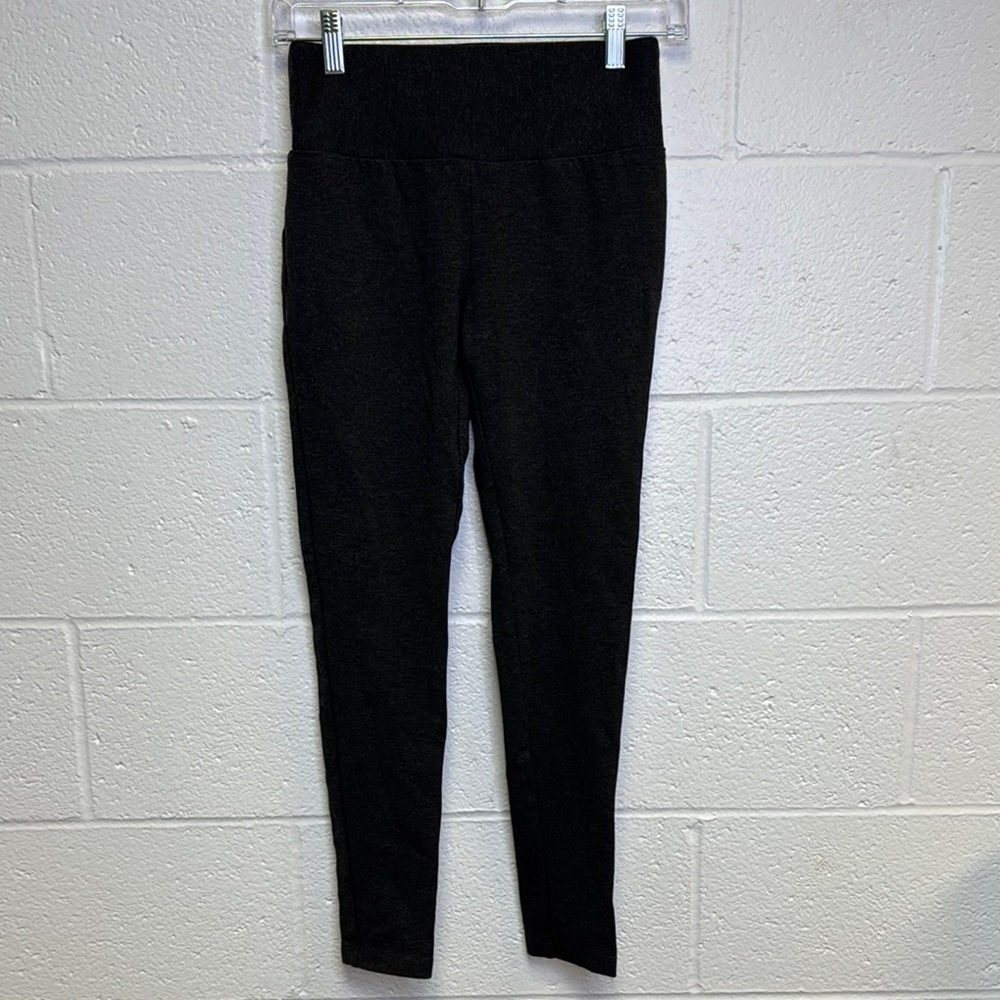 Tahari Black Dress Leggings with Elastic Waistband and Matte Finish